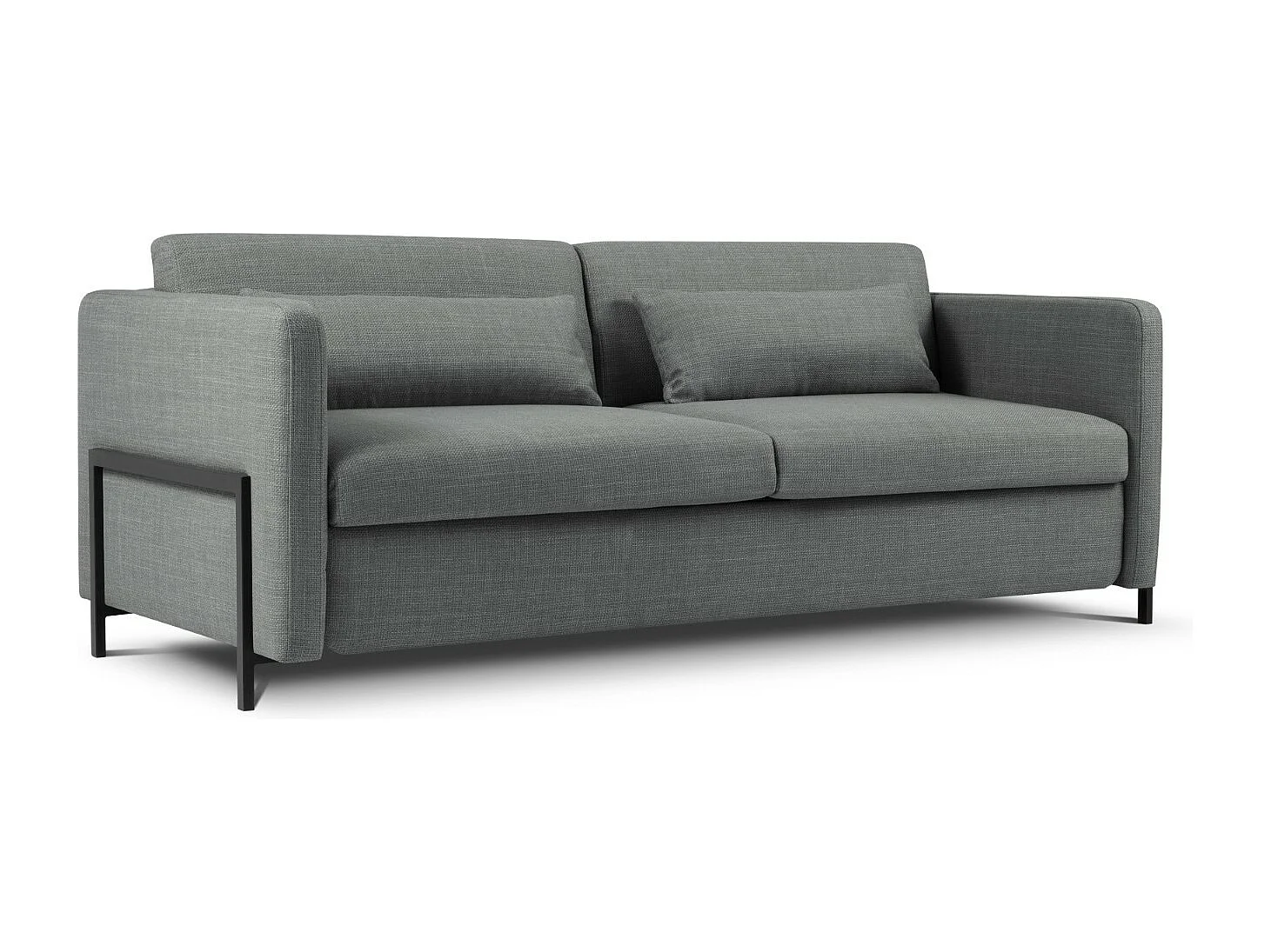 CXL by Christian Lacroix - Canapé convertible "Yanis" 3 places en tissu structurel gris - 202x102x80cm