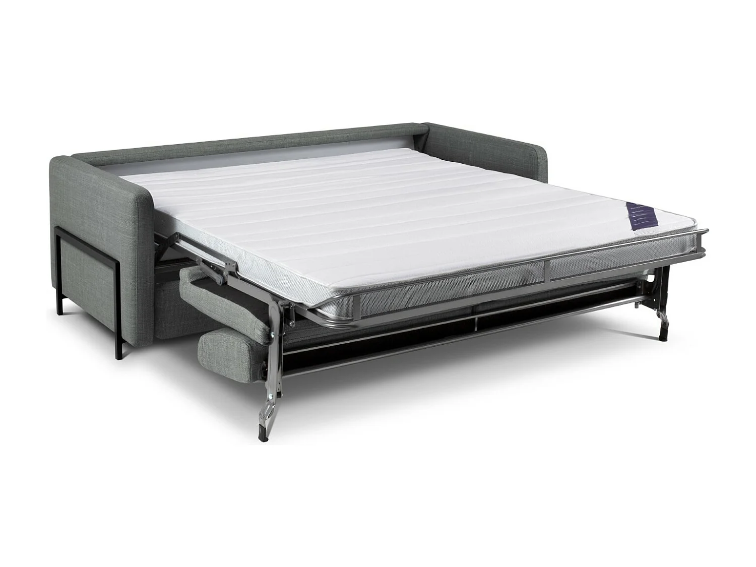 CXL by Christian Lacroix - Canapé convertible "Yanis" 3 places en tissu structurel gris - 202x102x80cm