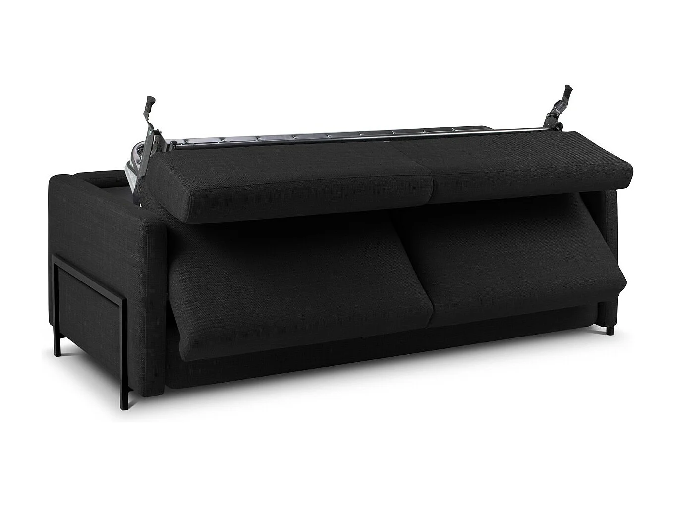 CXL by Christian Lacroix - Sofa z funkcją spania, "Yanis" 3 miejsca tkanina strukturalna, szary ciemny - 202x102x80cm