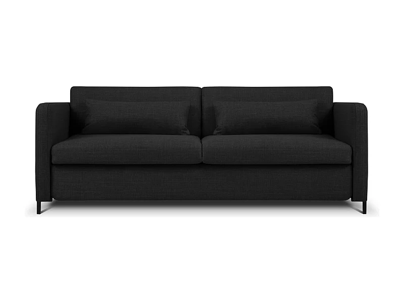 CXL by Christian Lacroix - Canapé convertible "Yanis" 3 places en tissu structurel gris foncé - 202x102x80cm