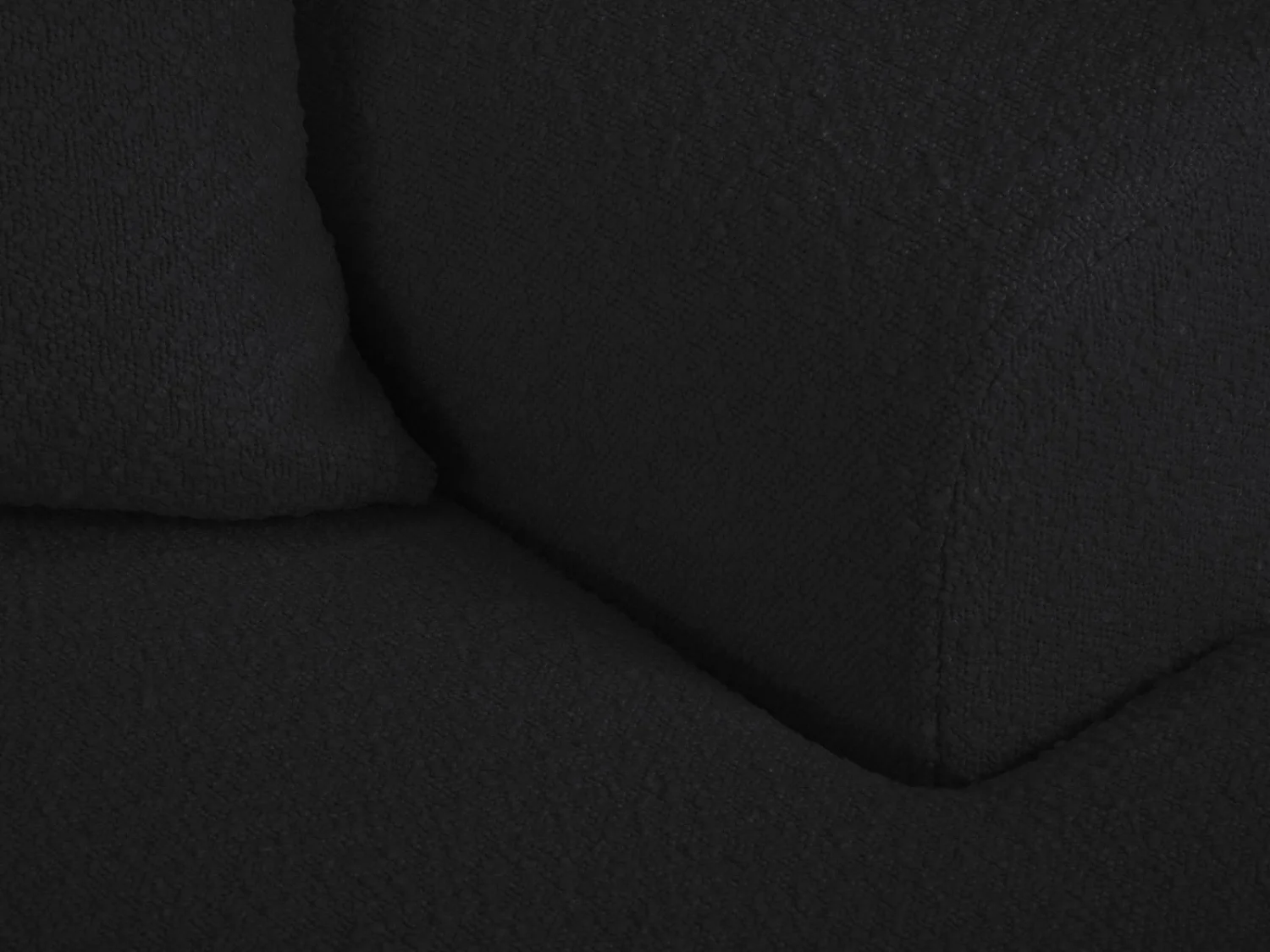 Cosmopolitan Design - Canapé d'angle droit convertible avec coffre de rangement "Kyoto" 4 places en bouclé noir - 241x145x88cm