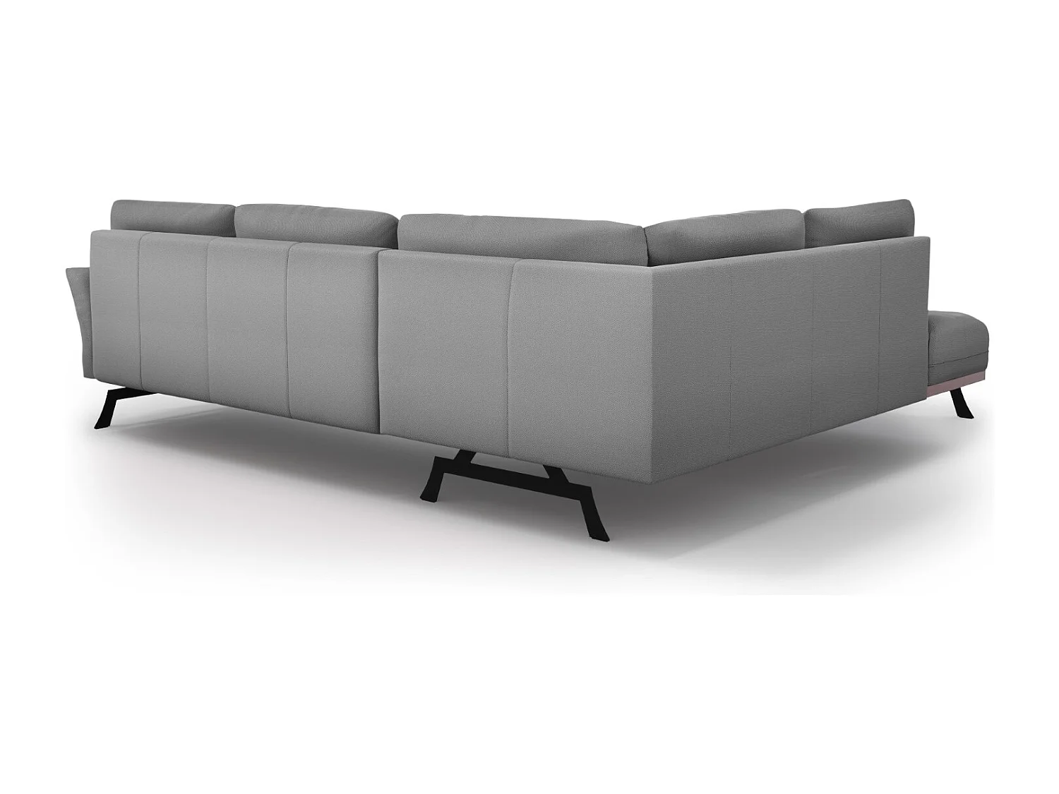 CXL by Christian Lacroix - Canapé d'angle gauche convertible "Olivier" 5 places en tissu structurel gris - 262x204x87cm