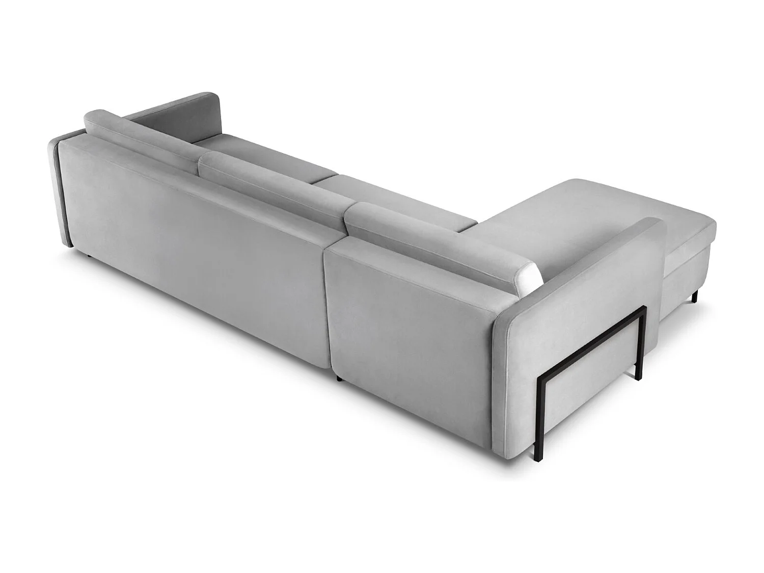 CXL by Christian Lacroix - Narożnik lewy z funkcją spania, "Yanis" 5 miejsc welur, szary - 280x170x80cm