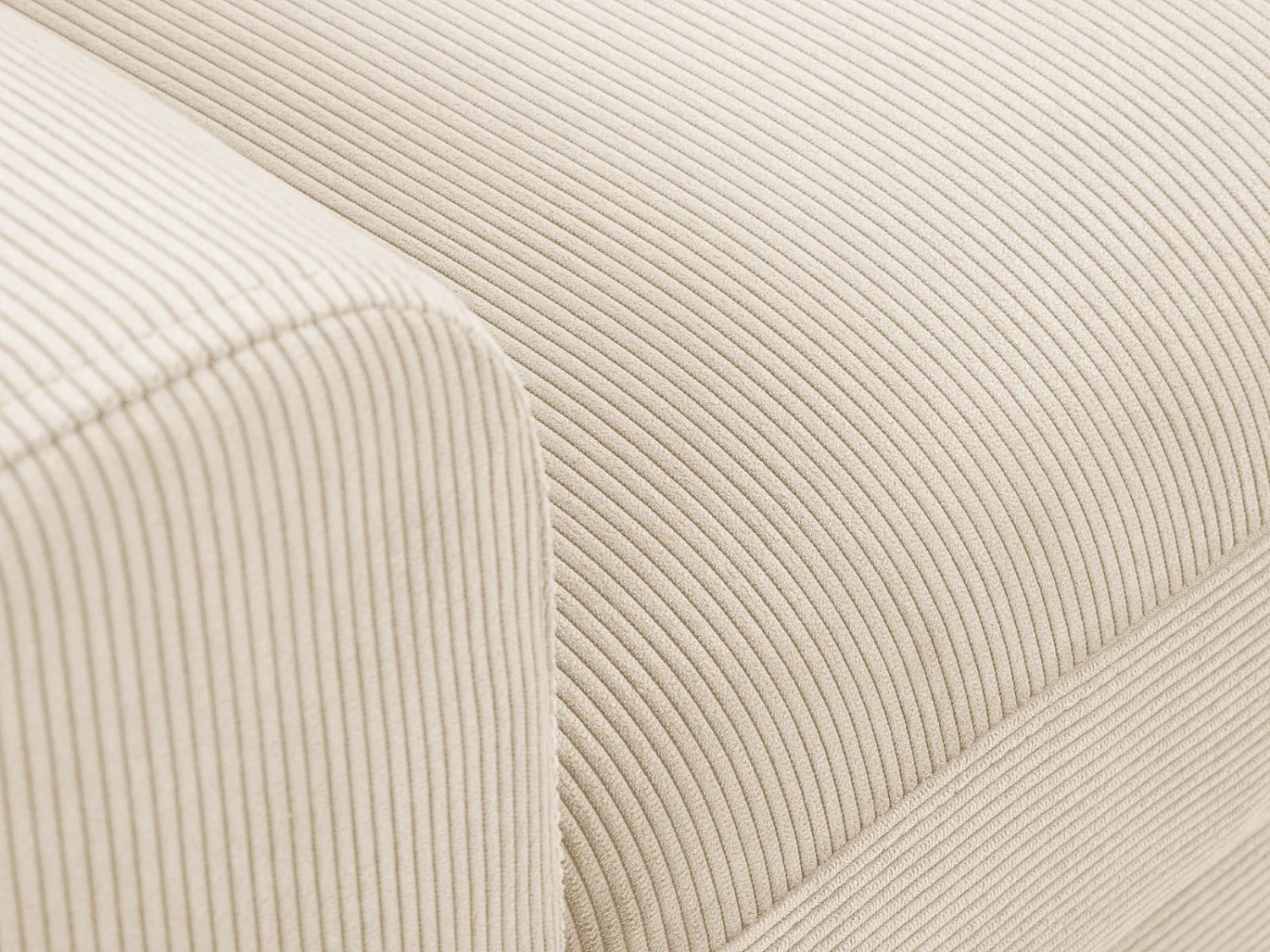 Cosmopolitan Design - Narożnik prawy rozkładany ze schowkiem, "Kyoto" 4 miejsca sztruks, beż - 241x145x88cm