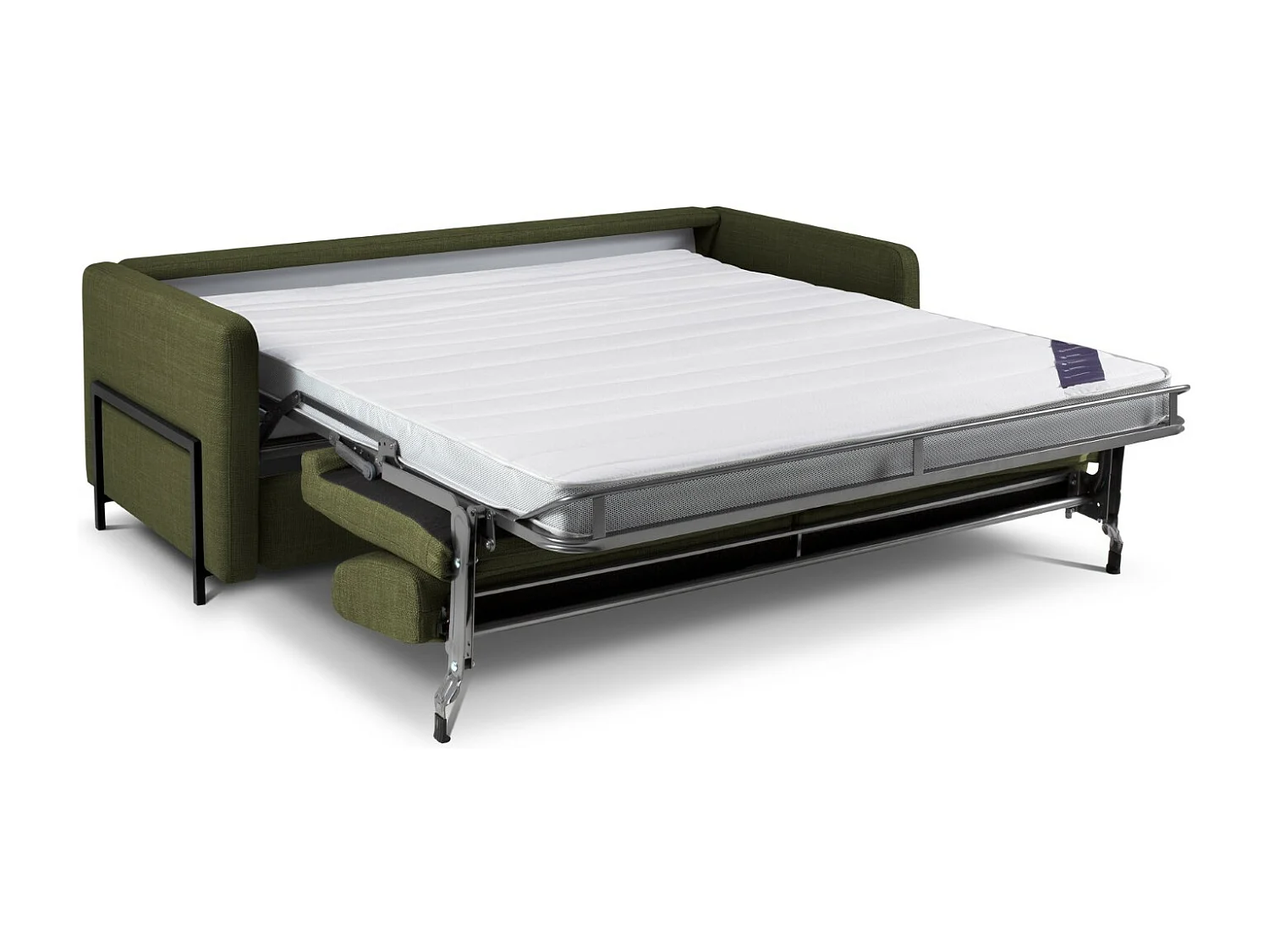 CXL by Christian Lacroix - Sofa z funkcją spania, "Yanis" 3 miejsca tkanina strukturalna, zielony - 202x102x80cm