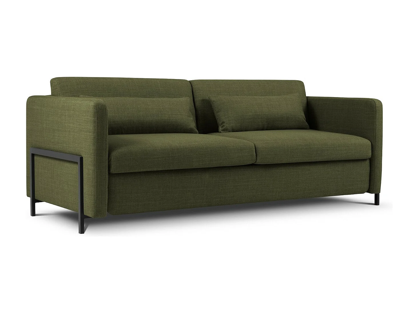 CXL by Christian Lacroix - Canapé convertible "Yanis" 3 places en tissu structurel vert - 202x102x80cm