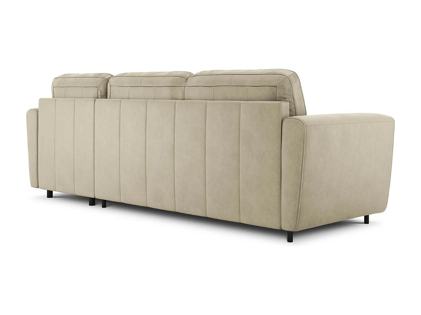 CXL by Christian Lacroix - Sofá cama esquinero derecho "Audra" 4 plazas de cuero auténtico gris claro - 270x170x88cm