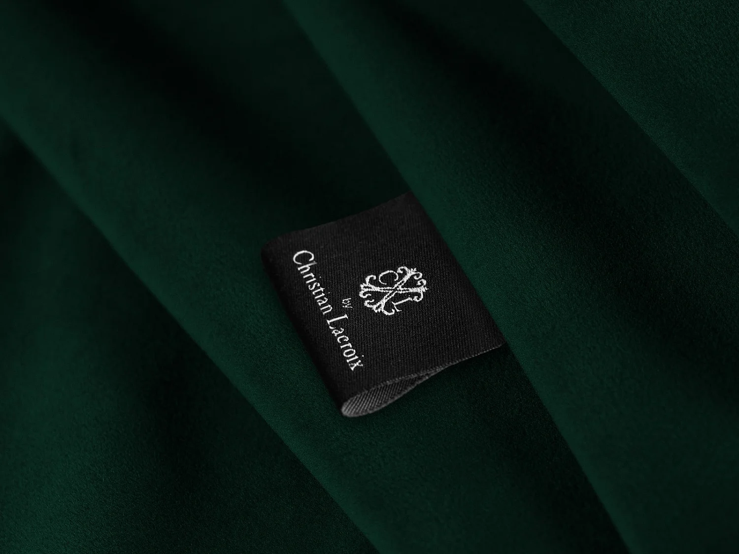 CXL by Christian Lacroix - Narożnik prawy rozkładany ze schowkiem, "Audra" 4 miejsca welur, zielony butelkowy - 270x170x88cm