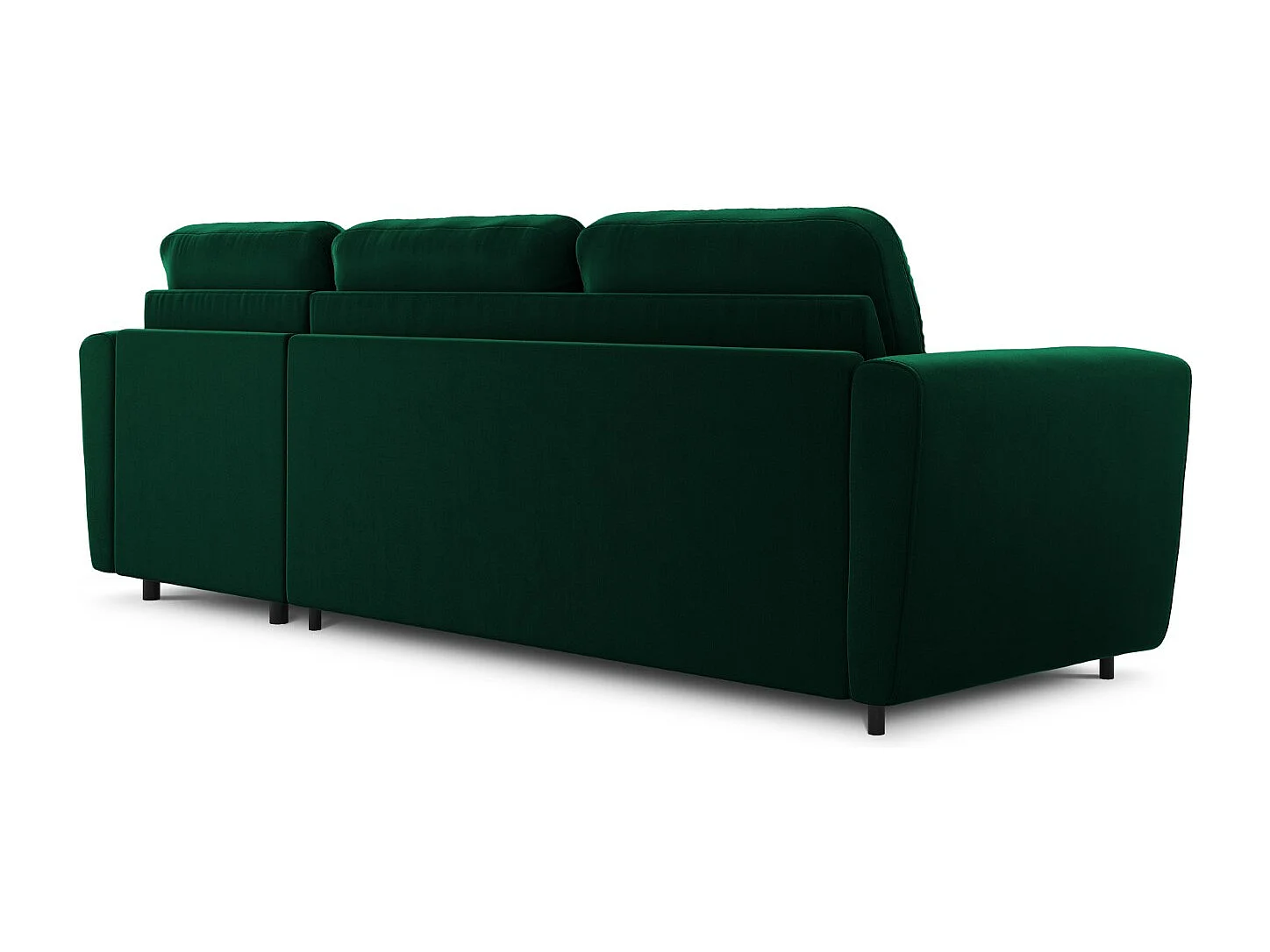 CXL by Christian Lacroix - Narożnik prawy rozkładany ze schowkiem, "Audra" 4 miejsca welur, zielony butelkowy - 270x170x88cm