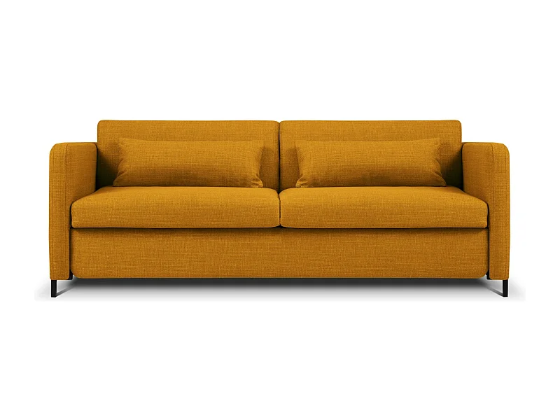 CXL by Christian Lacroix - 3-Sitzer ausklappbares Sofa "Yanis" Sitzer aus strukturiertem Stoff gold - 202x102x80cm