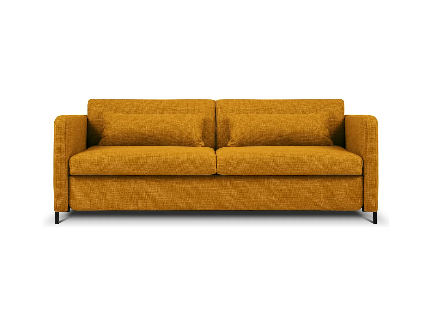 CXL by Christian Lacroix - Canapé convertible "Yanis" 3 places en tissu structurel or - 202x102x80cm
