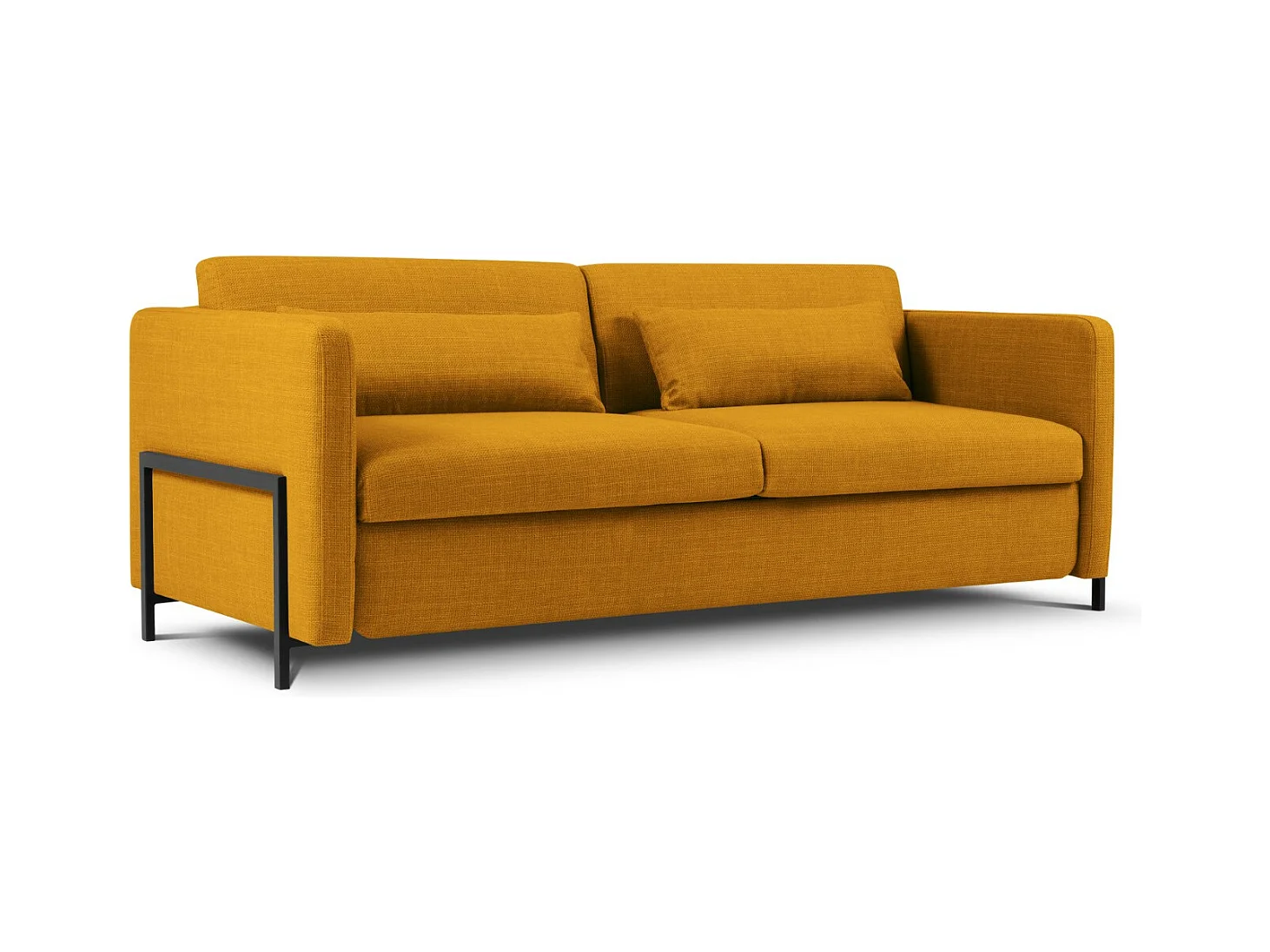 CXL by Christian Lacroix - Canapé convertible "Yanis" 3 places en tissu structurel or - 202x102x80cm