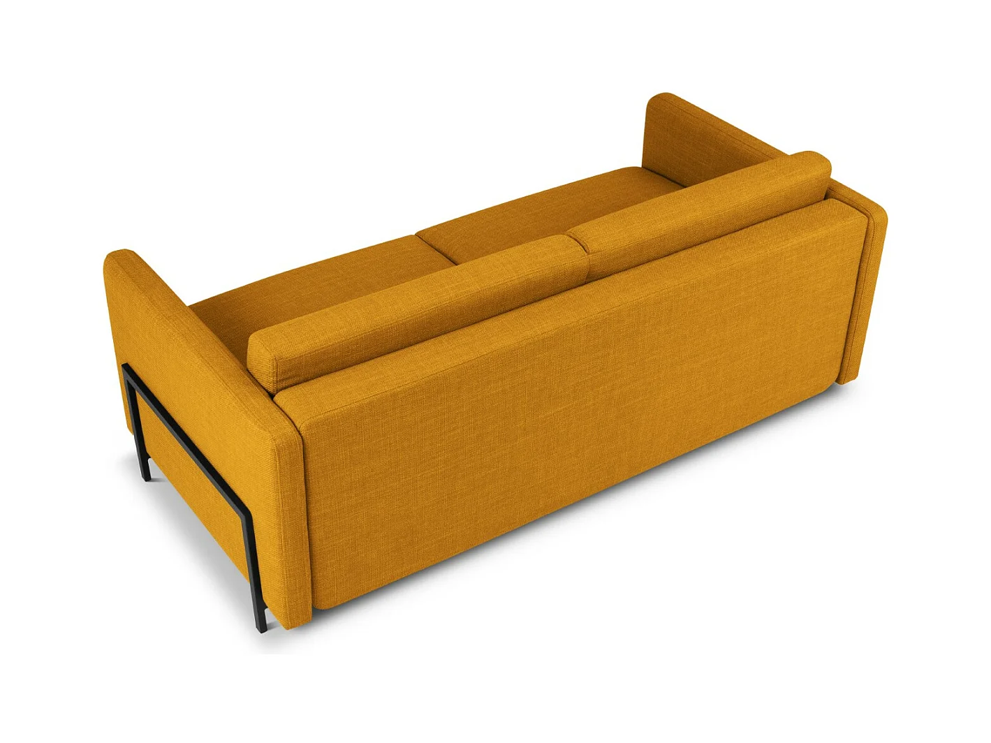 CXL by Christian Lacroix - Canapé convertible "Yanis" 3 places en tissu structurel or - 202x102x80cm