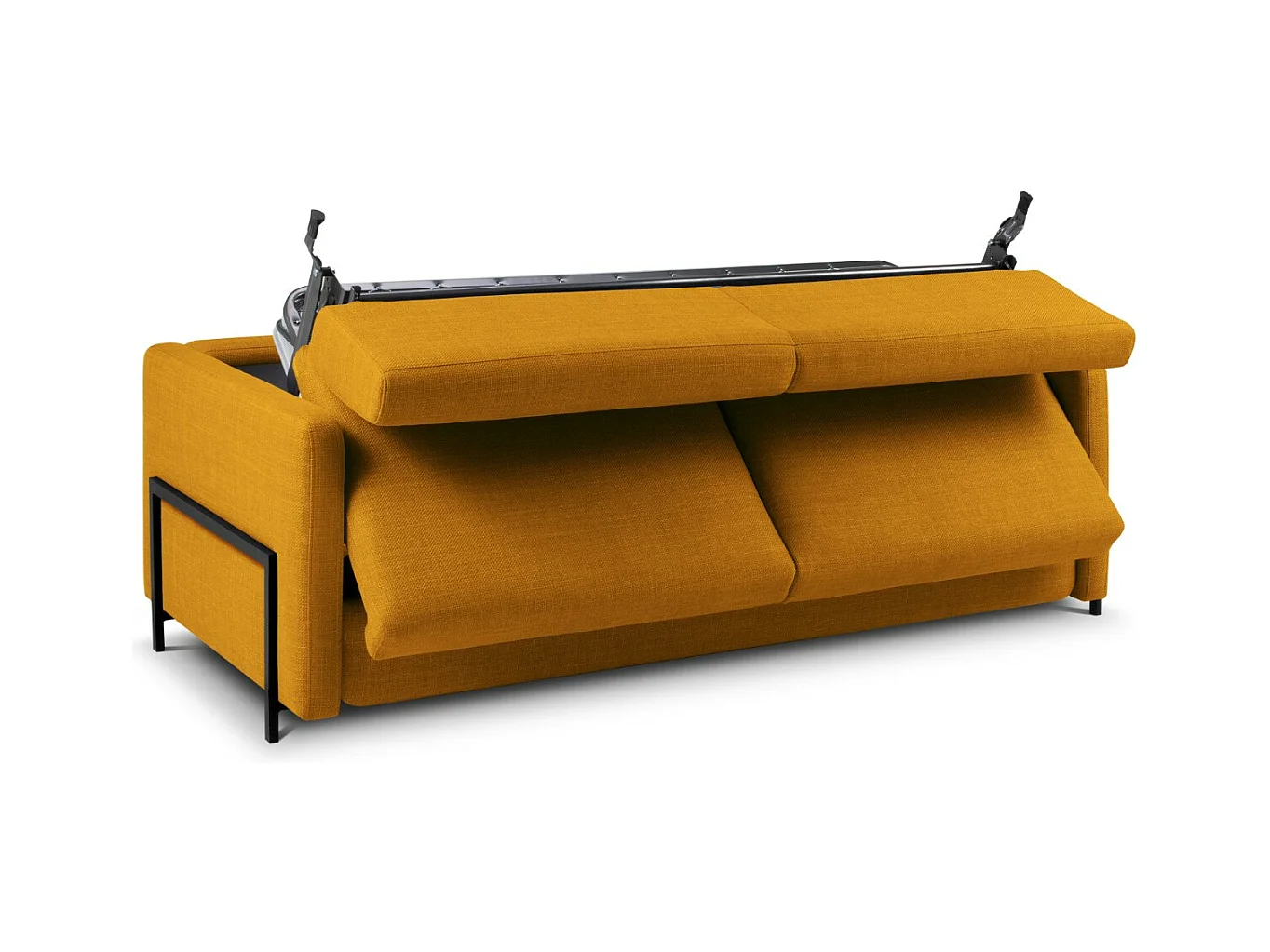 CXL by Christian Lacroix - Canapé convertible "Yanis" 3 places en tissu structurel or - 202x102x80cm