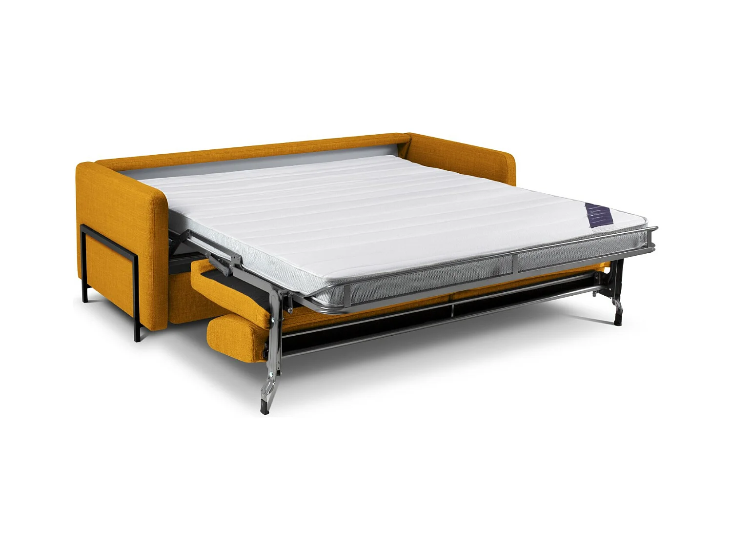 CXL by Christian Lacroix - Canapé convertible "Yanis" 3 places en tissu structurel or - 202x102x80cm