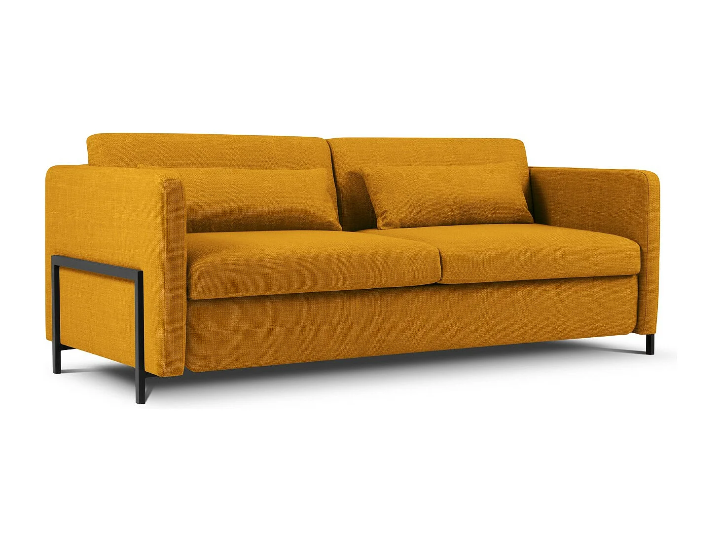 CXL by Christian Lacroix - Canapé convertible "Yanis" 3 places en tissu structurel or - 202x102x80cm