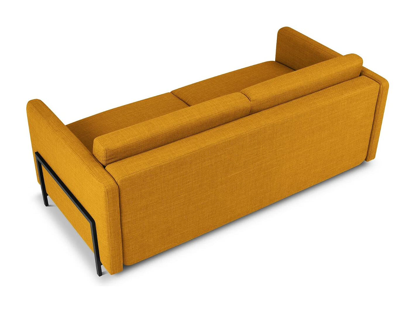 CXL by Christian Lacroix - Canapé convertible "Yanis" 3 places en tissu structurel or - 202x102x80cm