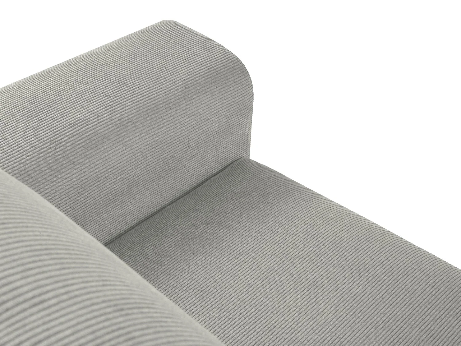 Cosmopolitan Design - 4-Sitzer ausklappbares Ecksofa links mit Container "Kyoto" aus Cord hellgrau - 241x145x88cm