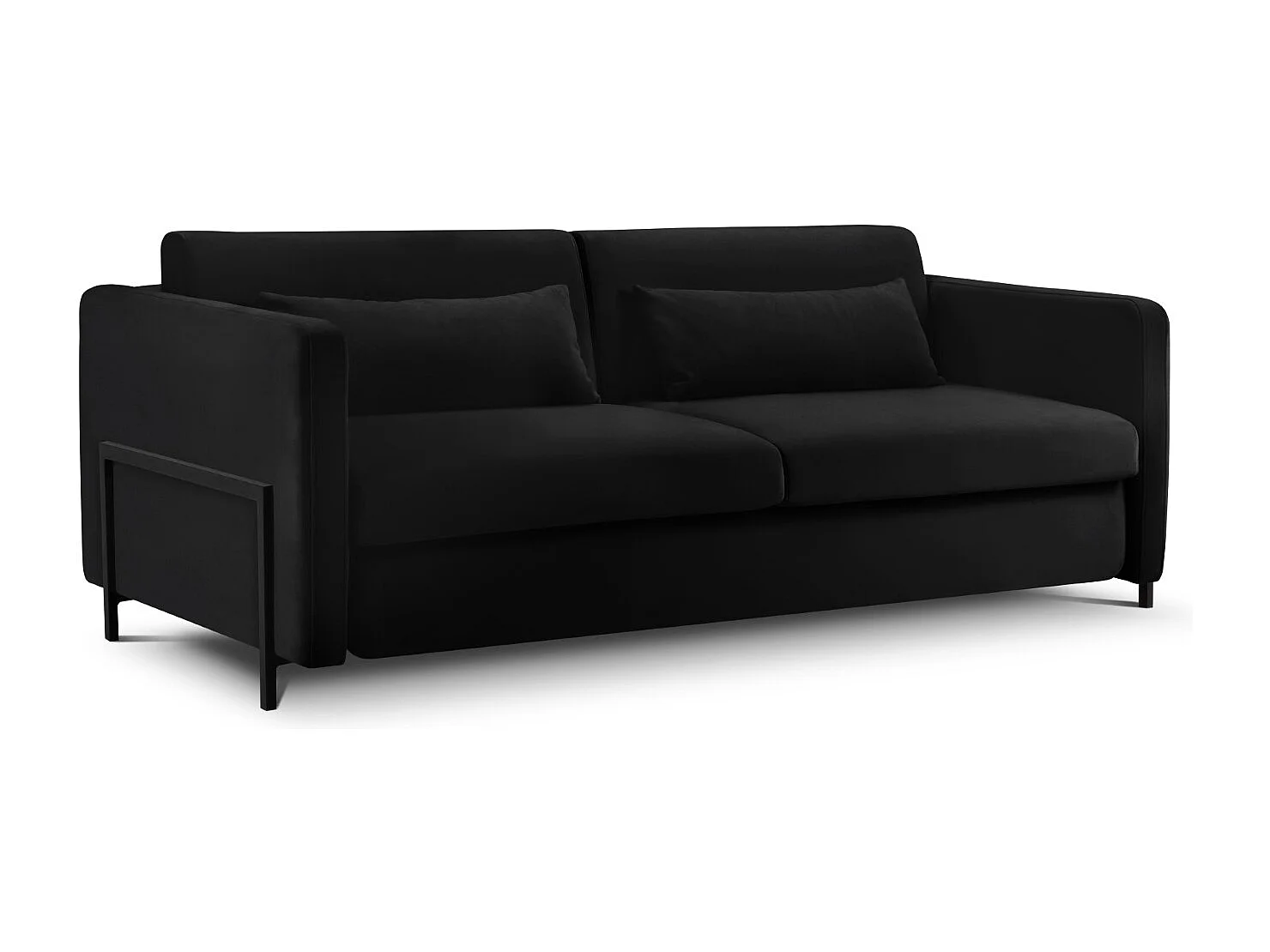 CXL by Christian Lacroix - 3-Sitzer ausklappbares Sofa "Yanis" Sitzer aus Samt schwarz - 202x102x80cm