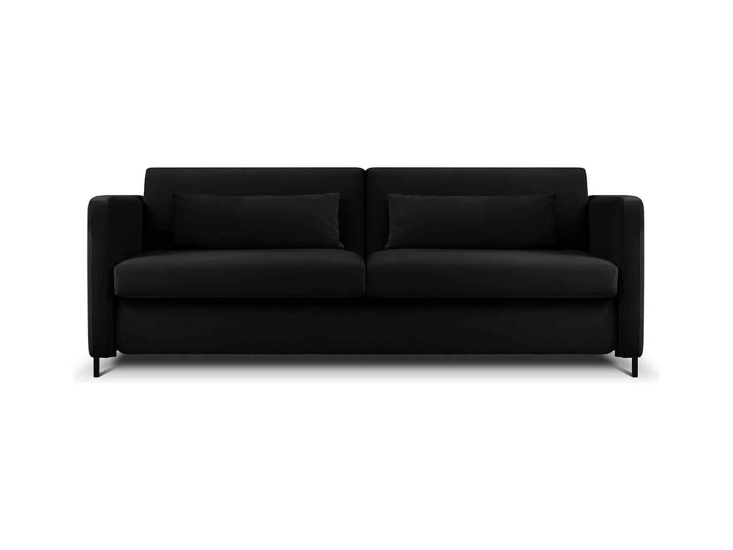 CXL by Christian Lacroix - Canapé convertible "Yanis" 3 places en velours noir - 202x102x80cm