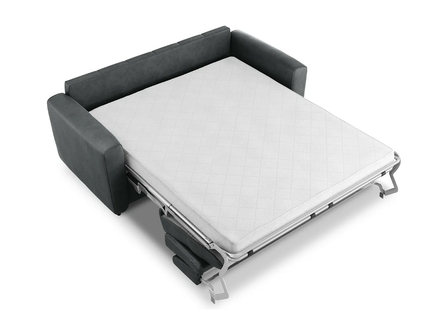 CXL by Christian Lacroix - Sofa z funkcją spania, "Audra" 3 miejsca skóra naturalna, niebieski szary - 192x101x88cm