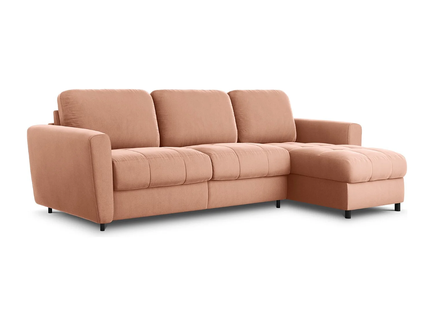 CXL by Christian Lacroix - Converteerbare hoekbank rechts met opbergdoos "Audra" 5 zitplaatsen, Flueel, Roze - 290x170x88cm