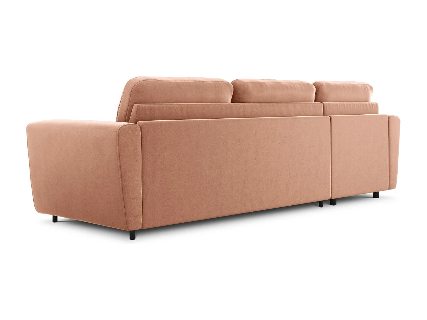 CXL by Christian Lacroix - Narożnik lewy rozkładany ze schowkiem, "Audra" 5 miejsc welur, róż - 290x170x88cm