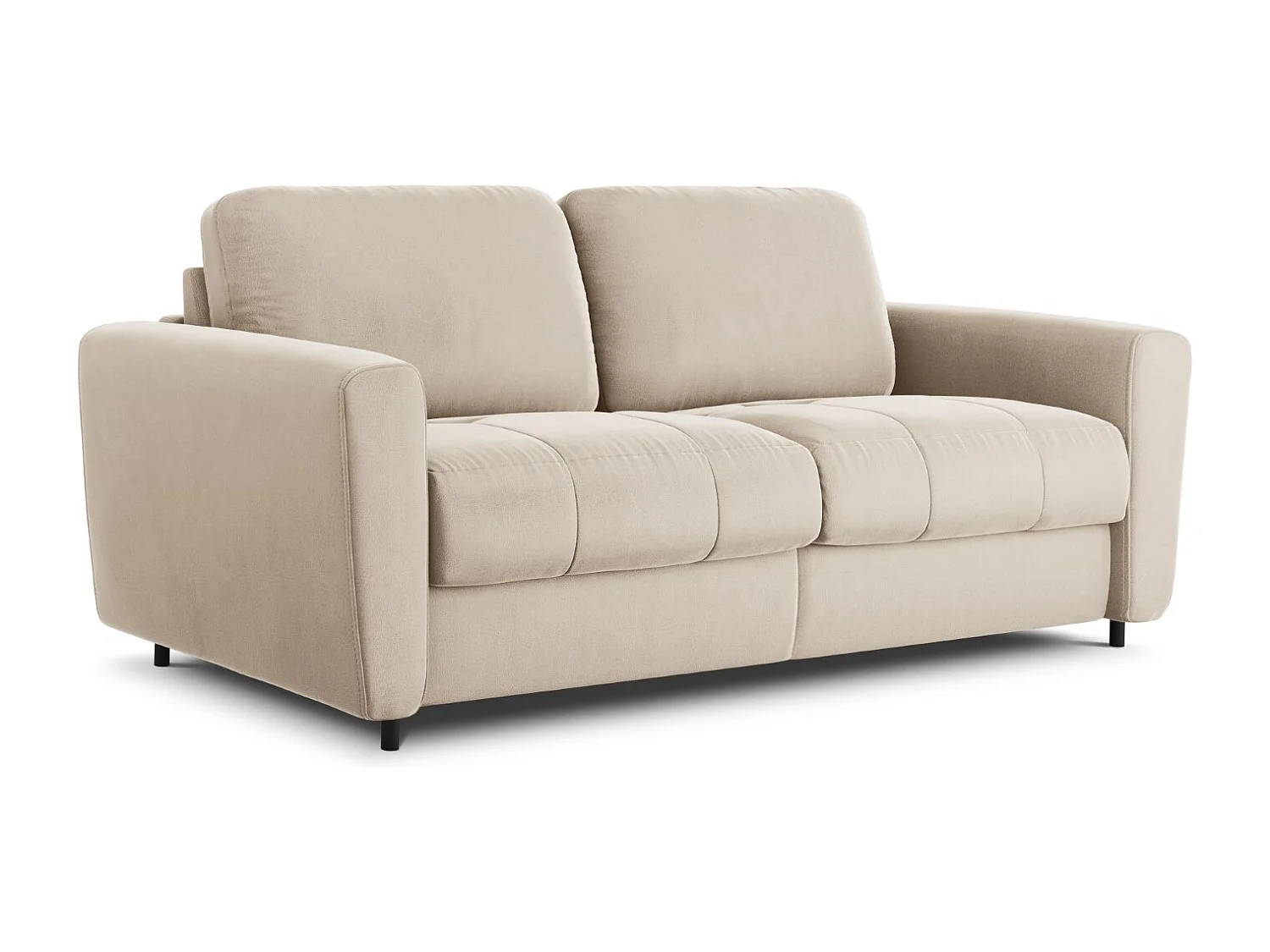 CXL by Christian Lacroix - Canapé convertible "Audra" 4 places en velours beige - 212x101x88cm