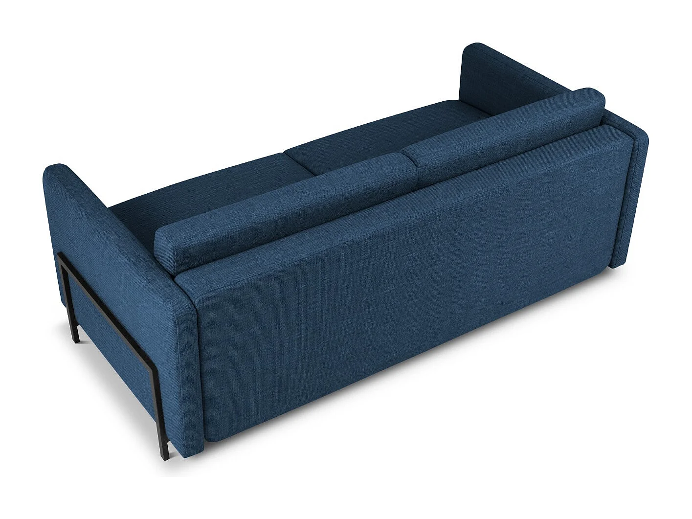 CXL by Christian Lacroix - Sofa z funkcją spania, "Yanis" 3 miejsca tkanina strukturalna, niebieski - 202x102x80cm
