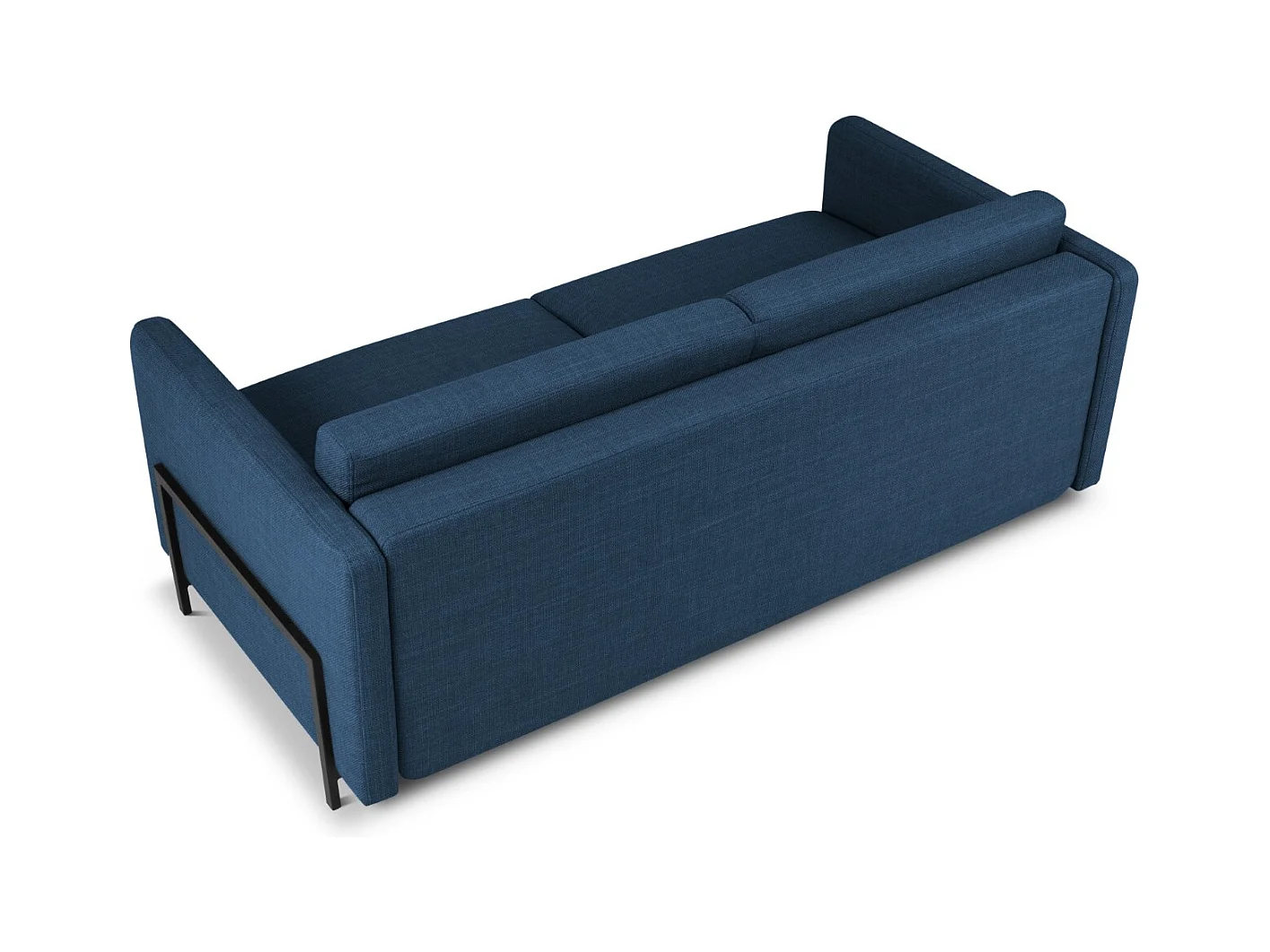 CXL by Christian Lacroix - Canapé convertible "Yanis" 3 places en tissu structurel bleu - 202x102x80cm