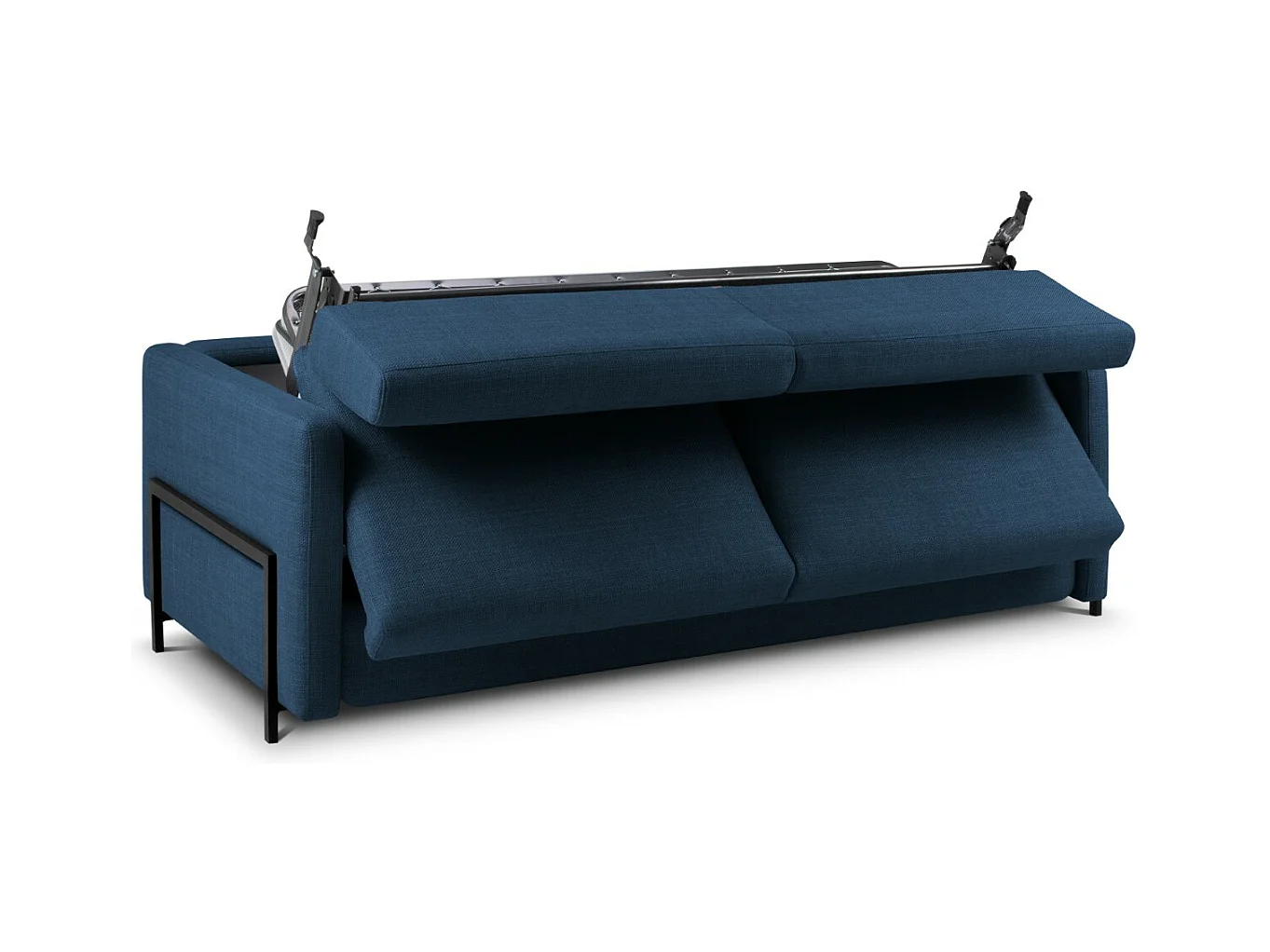 CXL by Christian Lacroix - Canapé convertible "Yanis" 3 places en tissu structurel bleu - 202x102x80cm
