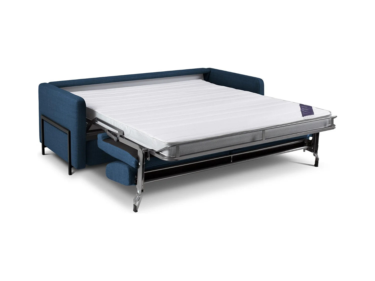 CXL by Christian Lacroix - Canapé convertible "Yanis" 3 places en tissu structurel bleu - 202x102x80cm