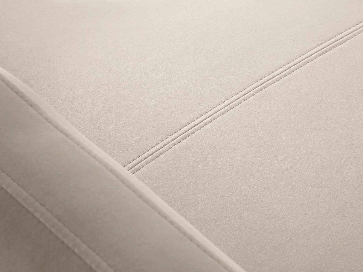 CXL by Christian Lacroix - Canapé d'angle droit convertible "Yanis" 4 places en velours beige - 260x170x80cm