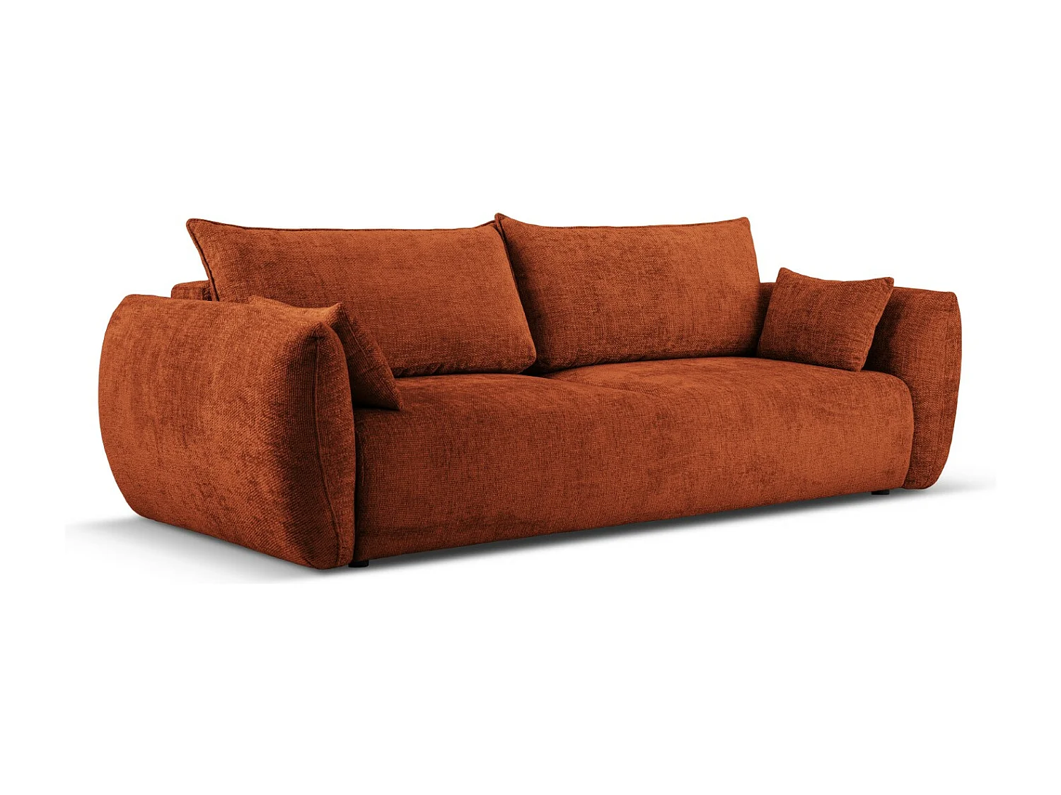 Cosmopolitan Design - Slaapbank met opbergdoos "Matera" 3 zitplaatsen, Chenille, Terracotta - 240x108x86cm