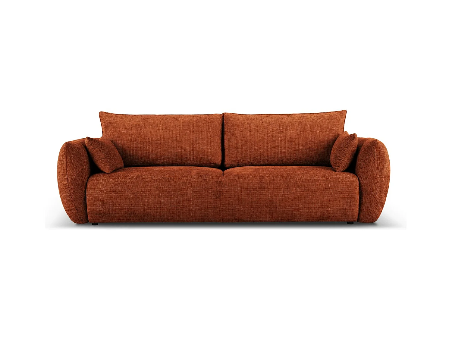 Cosmopolitan Design - Canapé convertible avec coffre de rangement "Matera" 3 places en chenille terracotta - 240x108x86cm