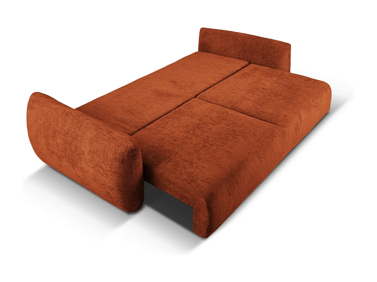 Cosmopolitan Design - Canapé convertible avec coffre de rangement "Matera" 3 places en chenille terracotta - 240x108x86cm