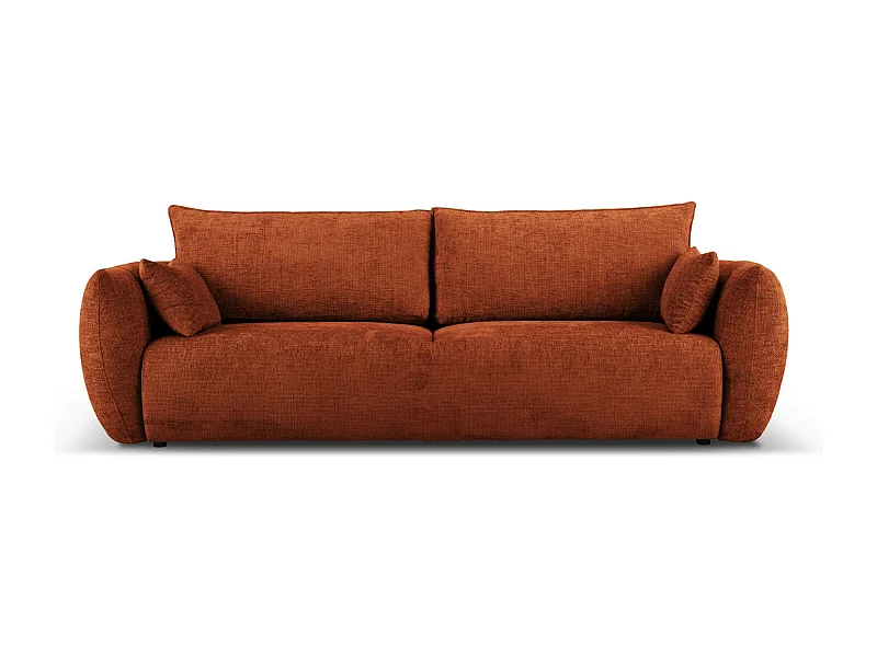 Cosmopolitan Design - Slaapbank met opbergdoos "Matera" 3 zitplaatsen, Chenille, Terracotta - 240x108x86cm