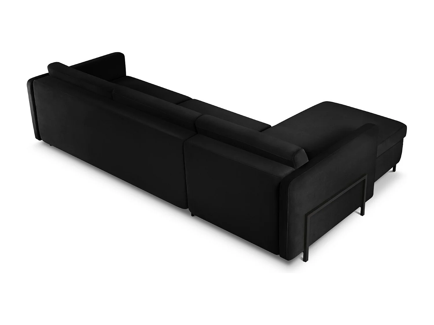 CXL by Christian Lacroix - Divano convertibile angolare sinistro "Yanis" 5 posti in velluto nero - 280x170x80cm