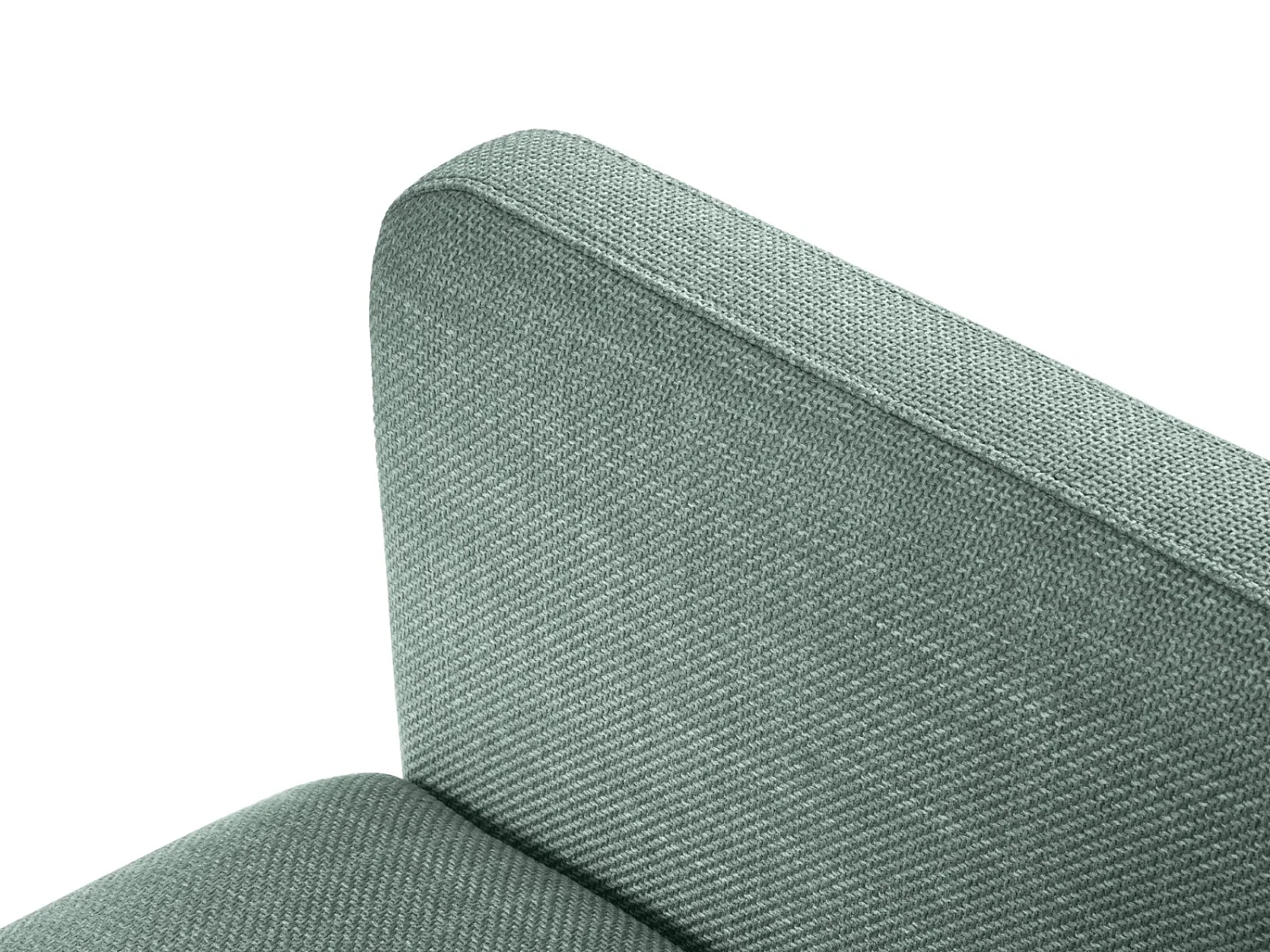 CXL by Christian Lacroix - 4-Sitzer ausklappbares Ecksofa links mit Container "Yanis" Sitzer aus strukturiertem Stoff minze - 260x170x80cm