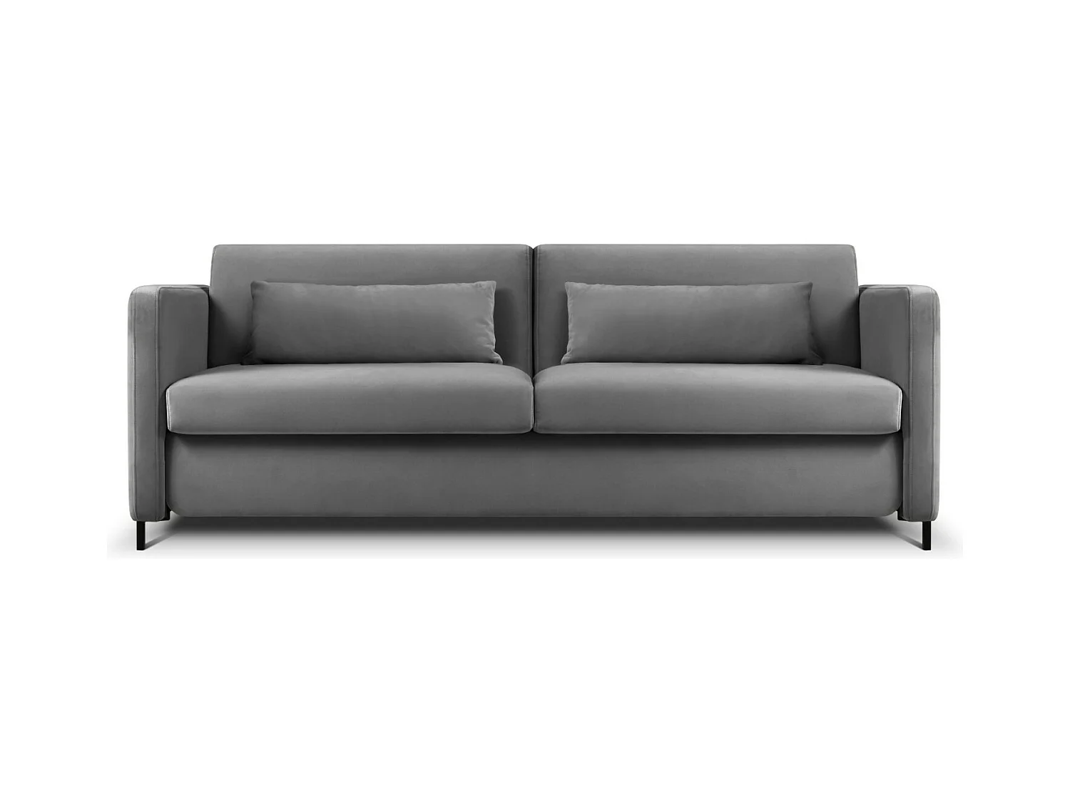 CXL by Christian Lacroix - Canapé convertible "Yanis" 3 places en velours gris foncé - 202x102x80cm