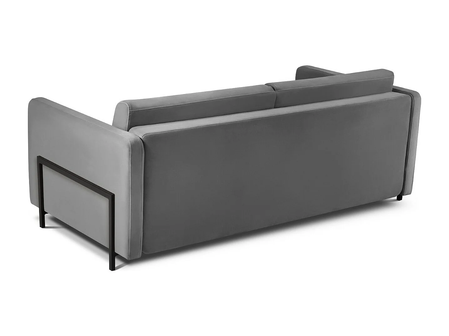 CXL by Christian Lacroix - Canapé convertible "Yanis" 3 places en velours gris foncé - 202x102x80cm