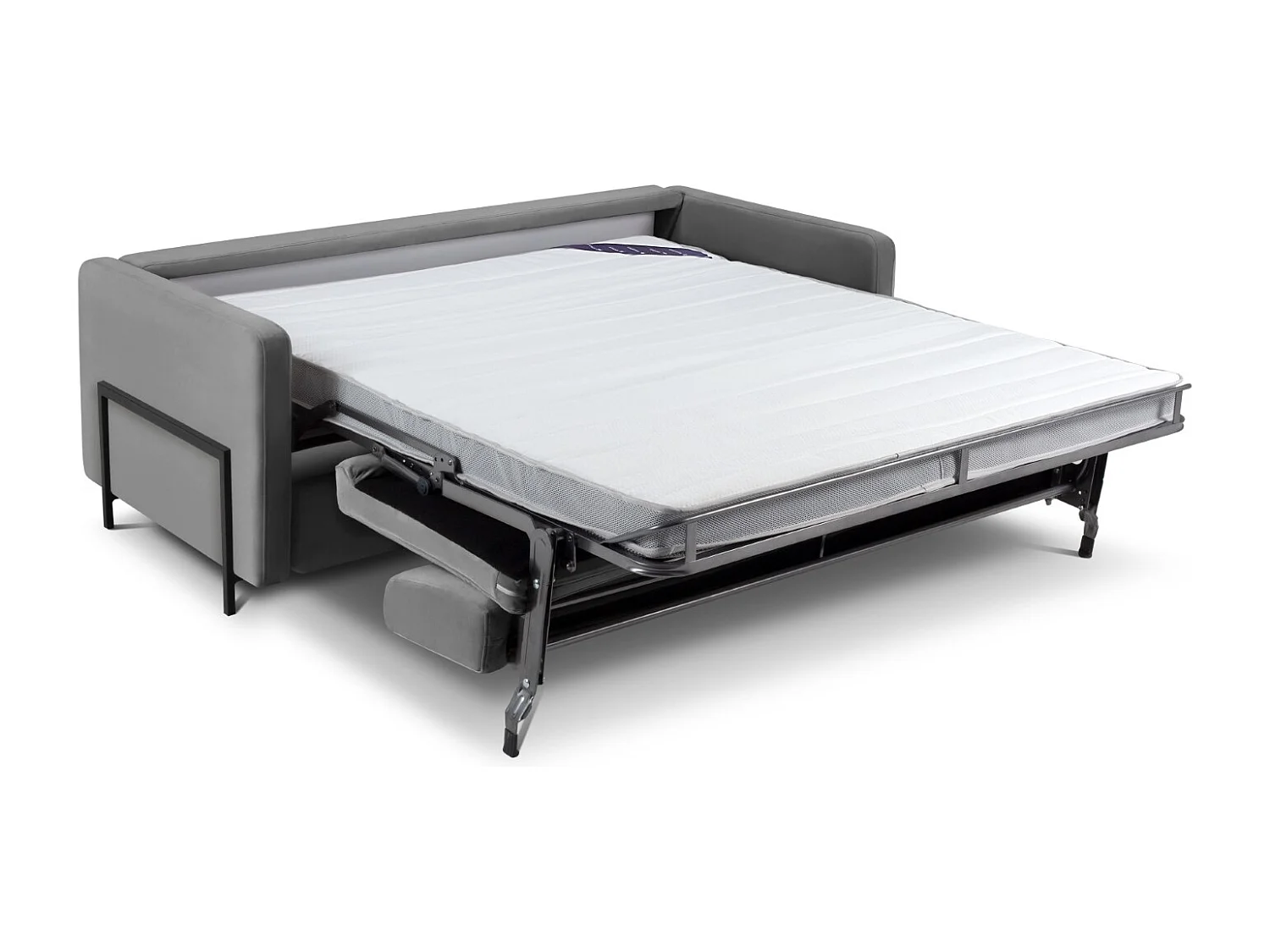 CXL by Christian Lacroix - Canapé convertible "Yanis" 3 places en velours gris foncé - 202x102x80cm