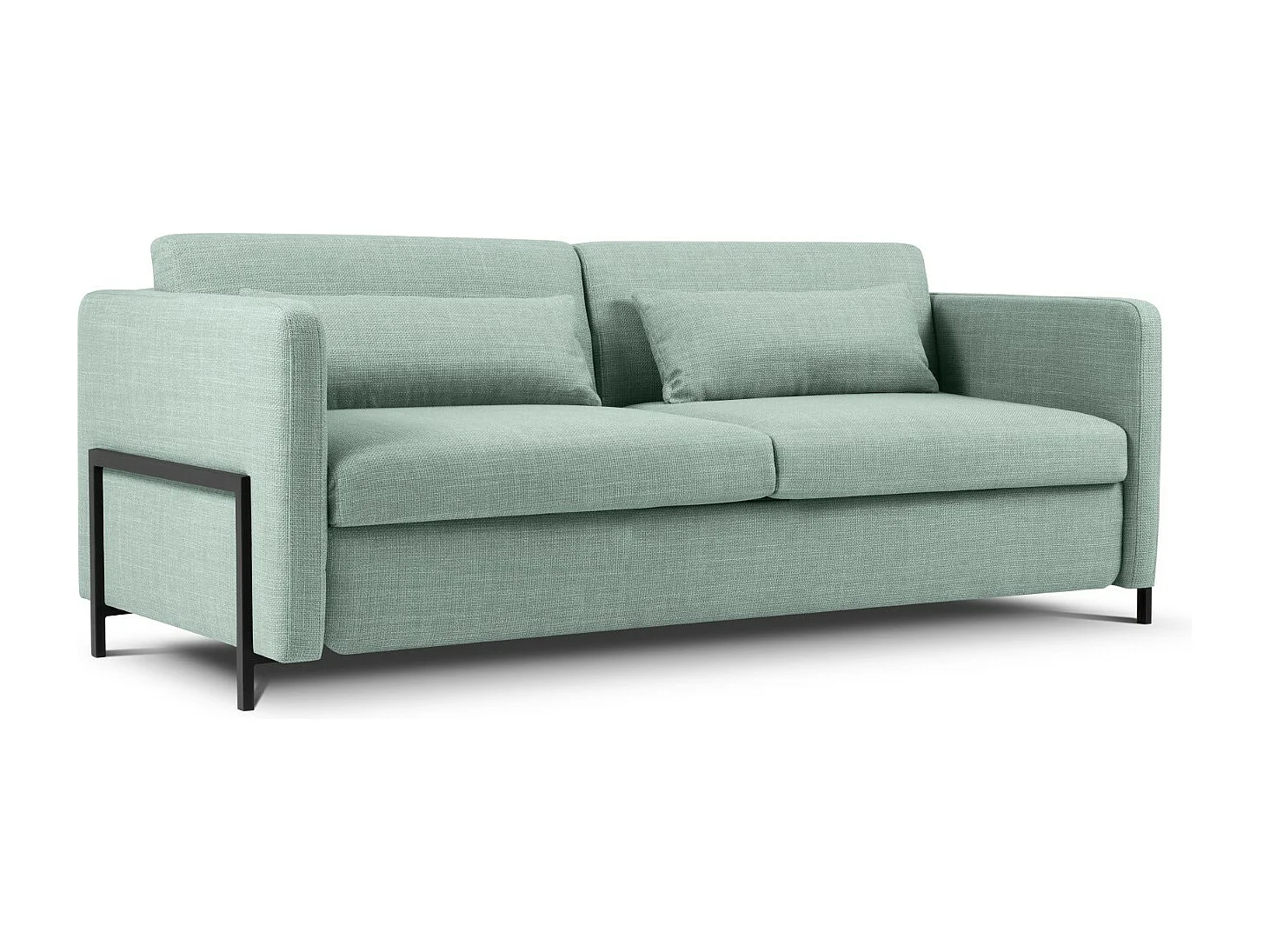 CXL by Christian Lacroix - Canapé convertible "Yanis" 3 places en tissu structurel menthe - 202x102x80cm