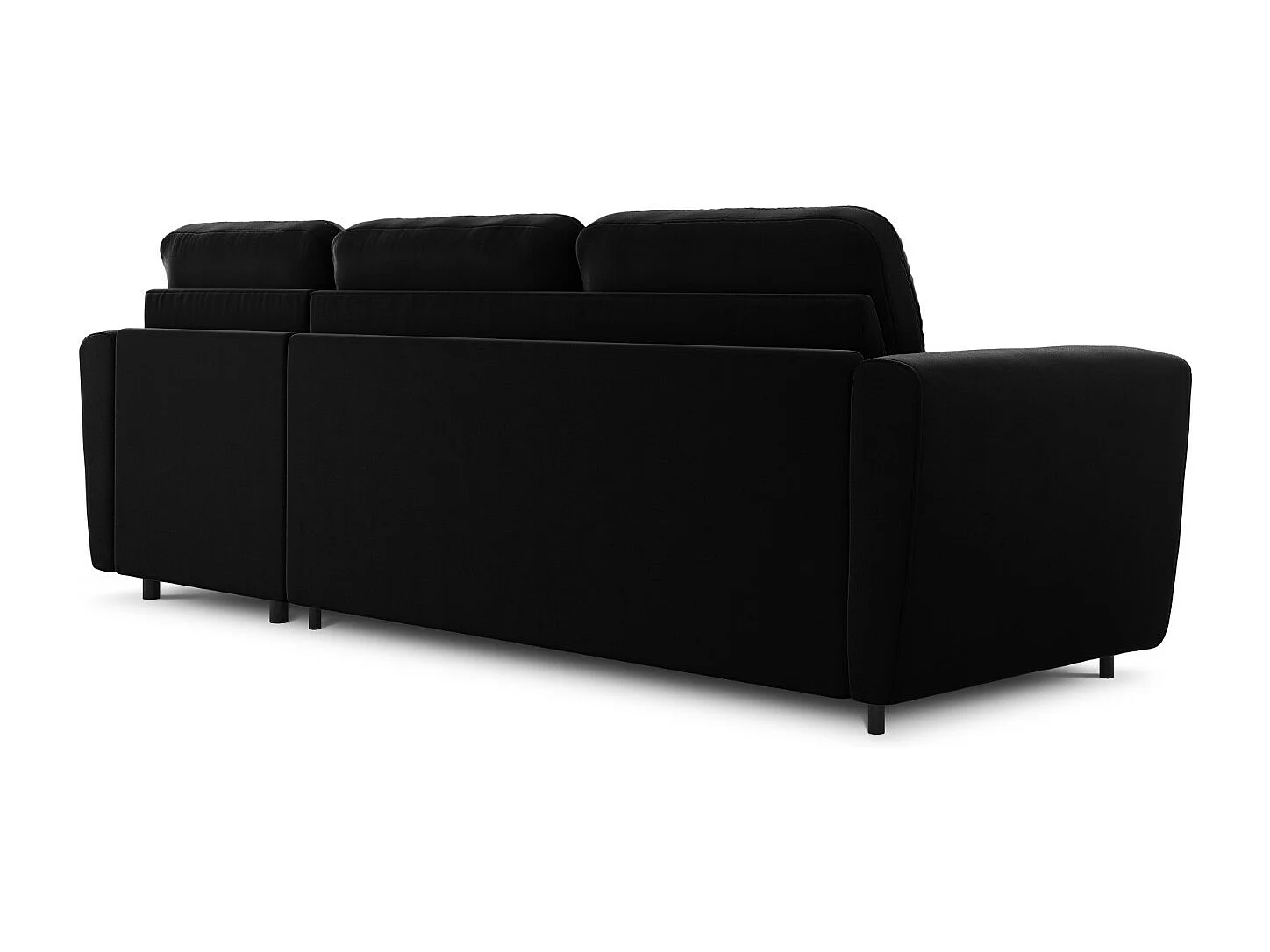 CXL by Christian Lacroix - Canapé d'angle droit convertible avec coffre de rangement "Audra" 4 places en velours noir - 270x170x88cm