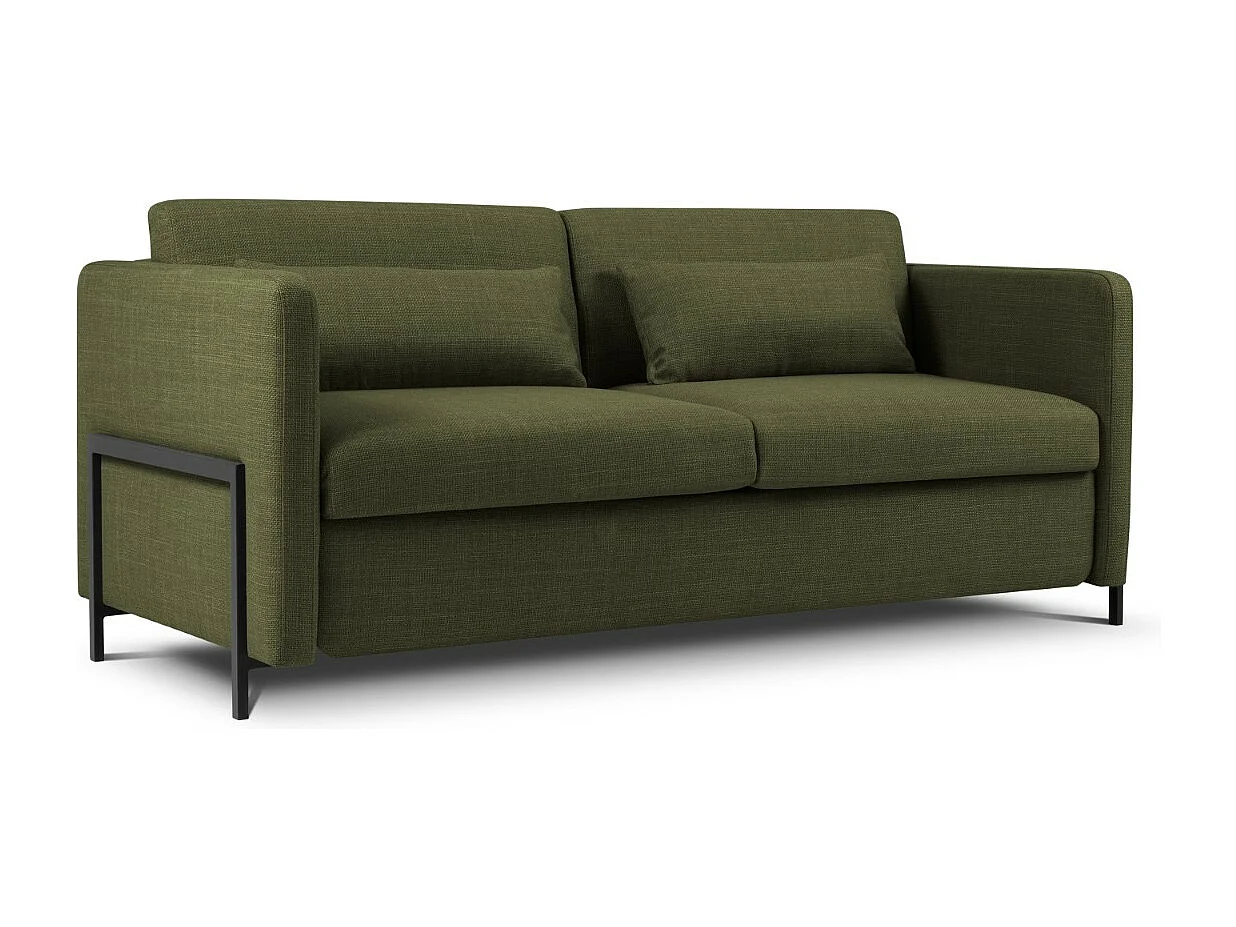 CXL by Christian Lacroix - Sofa z funkcją spania, "Yanis" 2 miejsca tkanina strukturalna, zielony - 182x102x80cm