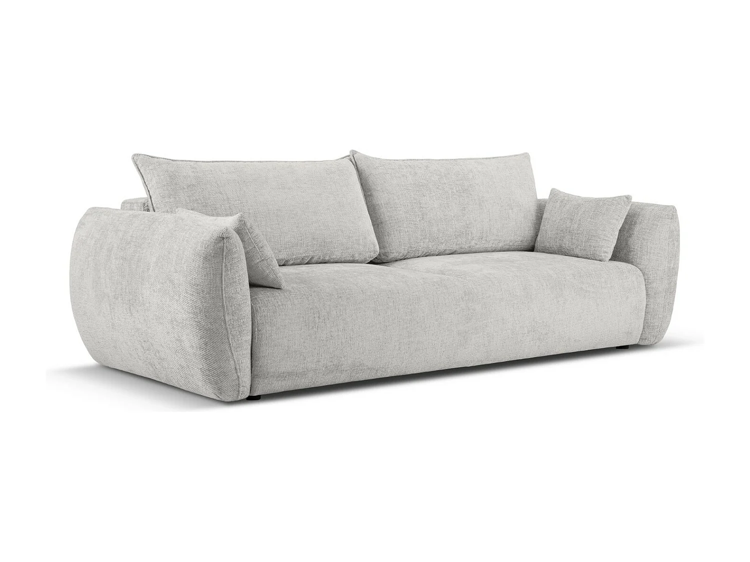 Cosmopolitan Design - Slaapbank met opbergdoos "Matera" 3 zitplaatsen, Chenille, Lichtgrijs - 240x108x86cm