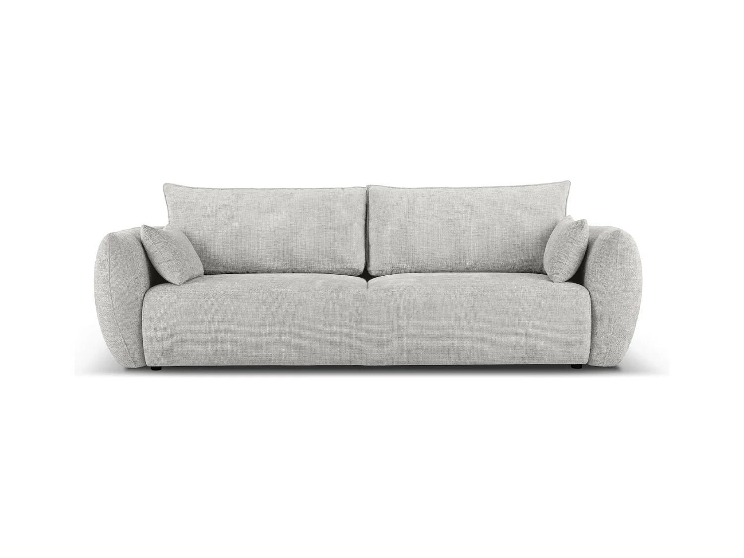 Cosmopolitan Design - Canapé convertible avec coffre de rangement "Matera" 3 places en chenille gris clair - 240x108x86cm