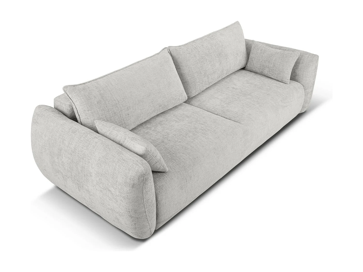 Cosmopolitan Design - Canapé convertible avec coffre de rangement "Matera" 3 places en chenille gris clair - 240x108x86cm