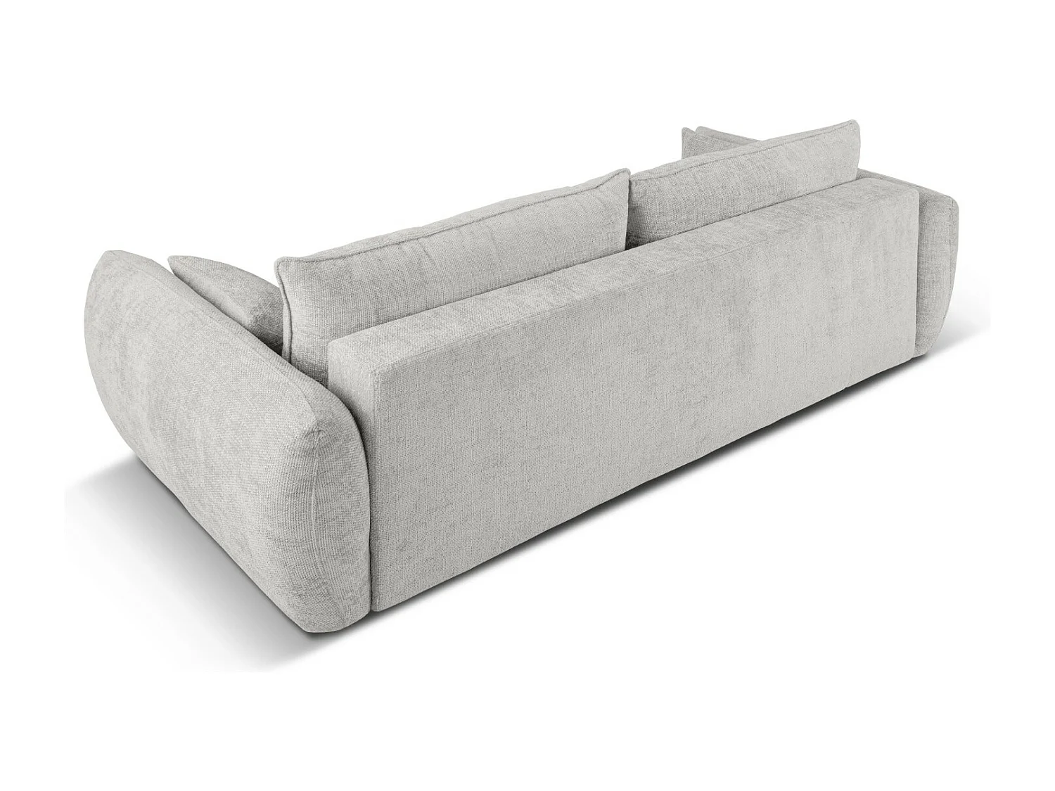 Cosmopolitan Design - Canapé convertible avec coffre de rangement "Matera" 3 places en chenille gris clair - 240x108x86cm