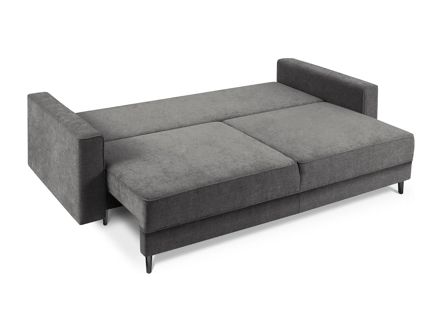 Cosmopolitan Design - Slaapbank met opbergdoos "Fano" 3 zitplaatsen, Structurele stof, Grijs - 233x102x89cm